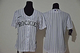 Women Rockies Blank Nike White Cool Base Jersey,baseball caps,new era cap wholesale,wholesale hats